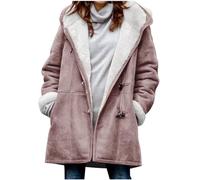 Manteau Femme en Laine Long Hiver Chaud Chic Mi-Long Trench Femme Veste Chaude d'hiver pour Femmes Hiver éPaissir Parka Militaire Polaire Chaude en Peluche Blousons à Capuche Doudoune Manteaux Fille
