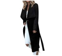 Manteau Femme Grand Taille Hiver Chaud Long Elegant Trench Coat Manche Longues Mode Pas Cher Veste Fille en Laine Duffle Parka Trench Coat avec Ceinture