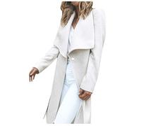 Manteau Femme Grand Taille Hiver Chaud Long Elegant Trench Coat Manche Longues Mode Pas Cher Veste Fille en Laine Duffle Parka Trench Coat avec Ceinture