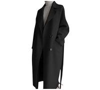 Manteau Femme Grand Taille Hiver Chaud Long Elegant Trench Coat Manche Longues Mode Veste Fille En Laine Duffle Trench Coat Resserrer la Taille Parka
