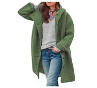 Manteau Femme Hiver Blouson Femme Long Laine Chic Et Elegant Vetement Mode Cintré Caban Automne Manteau Morgan Grande Taille 2#Vert de l'armée L 2025