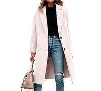 Manteau Femme Hiver Blouson Femme Long Laine Grande Taille Vetement Mode Pas Cher Jacket Automne Manteau Morgan Chic Et Elegant 2#Rose Clair XL