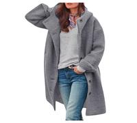 Manteau Femme Hiver Blouson Femme Mi Long Chic Et Elegant Vetement Mode Cintré Caban Hiver Manteau Morgan Grande Taille 2#Gris XL