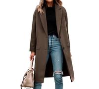 Manteau Femme Hiver Blouson Femme Mi Long Grande Taille Vetement Mode Cintré Jacket Hiver Manteau Morgan Chic Et Elegant 1#Brun L