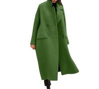 Manteau Femme Hiver Blouson Femme Mi Long Grande Taille Vetement Mode Pas Cher Caban Automne Manteau Morgan Chic Et Elegant 1#Vert L