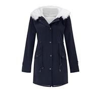 Manteau Femme Hiver Chaud Long Parka Capuche Fourrure Veste Doudoune Grande Taille Hoodie Zipper Veste Ultra Légère avec Col en Fourrure Amovible pour Femme Doudoune