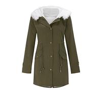 Manteau Femme Hiver Chaud Long Parka Capuche Fourrure Veste Doudoune Grande Taille Hoodie Zipper Veste Ultra Légère avec Col en Fourrure Amovible pour Femme Doudoune