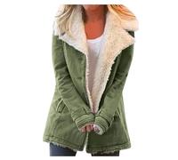 Manteau Femme Hiver Chaud - Sweat A Capuche Femme Oversize Tops Doublé Sherpa Hauts Couleur Unie Coat Manche Longue Hoodie Avec Bouton Sweat-Shirt Outdoor Tops Épais Manteau Avec Poches Coat
