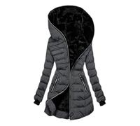 Manteau Femme Hiver Chic, Mi-Longue Manteaux à Capuche Hiver Zippé Épaisse Veste Chaude Parka Blouson Outercoat avec Poches