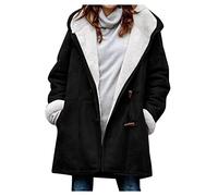 Manteau Femme Hiver Cintré Chaude Teddy Veste Peluche Femme Hiver Pas Cher Vetement Mode Chauffant Grande Taille Épais Duffle Coat Fausse Fourrure 2#Noir XXL