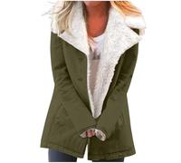 Manteau Femme Hiver Cintré Chauffant Bouclette Veste Peluche Femme Hiver Legere Vetement Mode Chic Grande Taille Pas Cher Duffle Coat Teddy 2#Vert de l'armée XXL 2025