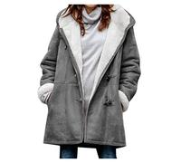 Manteau Femme Hiver Cintré Chauffant Fausse Fourrure Veste Peluche Femme Automne Legere Vetement Mode Chic Grande Taille Fine Duffle Coat Teddy 2#Gris XL