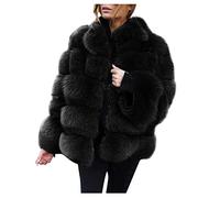 Manteau Femme Hiver Fausse Fourrure - Manteau Femme Hiver Chaud Tops Polaire Hauts Manche Longue Coat Extérieur Sweatshirt Couleur Unie Tops Elegant Hauts Épais Sweat Décontracté Coat