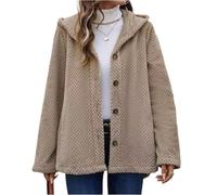 Manteau Femme Hiver Grande Taille Chaude Polaire Veste Peluche Femme Hiver Pas Cher Vetement Mode Chauffant Cintré Grand Froid Duffle Coat Fausse Fourrure 2#Kaki S 2025