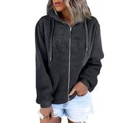 Manteau Femme Hiver Grande Taille Chic Polaire Veste Peluche Femme Hiver Épais Vetement Mode Chauffant Cintré Pas Cher Duffle Coat Teddy 2#Gris XXL 2025