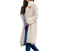 Manteau Femme Hiver Grande Taille - Trench Coat Femme Mi Long Laine Hauts Couleur Unie Tops Manche Longue Outwear Col Rabattu Sweat Confortable Coat Outdoor Hauts Chaude Tops Polaire Manteau