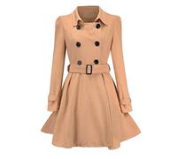 Manteau Femme Hiver Long Veste Polaire - Parka Grande Taille Manches Longues Chaud Casual Vintage Cardigan Col Revers Business Bouton De Cardigan Blouson éPais Elegent