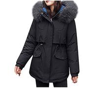 Manteau Femme Hiver Manteau Chaud Femme Veste Capuche Fourrure Faux Parka Longue Hiver Jacket Blouson Longue Parka Hiver pour Femmes à Capuche FourréE Chaude Manteau pour Paragraphe Doudoune