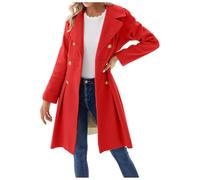 Manteau Femme Hiver Manteaus en Laine Boutonnage Veste À Revers Trench-Coat Epaissie Chic et Élégant Blazer Coupe-Vent Couleur Unie Classique Manteau Mi Longue Automne Hiver Chaud Coat Blousons