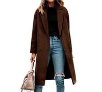 Manteau Femme Hiver Manteaux Femme Mi Long Grande Taille Vetement Mode Pas Cher Jacket Hiver Manteau Morgan Chaud 2#café XXL