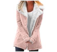 Manteau Femme Hiver Mi Longue Chic Bouclette Veste Peluche Femme Hiver Legere Vetement Mode Chauffant Grande Taille Épais Duffle Coat fausse fourrure 2#rose S