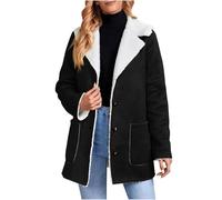 Manteau Femme Hiver Mi Longue Chic Fausse Fourrure Veste Peluche Femme Automne Épais Vetement Mode Chauffant Grande Taille Fine Duffle Coat Teddy Legere 2#noir XXL