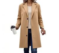 Manteau Femme Hiver Parka Femme Long Laine Grande Taille Vetement Mode Cintré Caban Hiver Manteau Morgan Chaud 2#Kaki XXXL