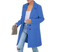 Manteau Femme Hiver Parka Femme Mi Long Chaud Vetement Mode Cintré Caban Hiver Manteau Morgan Grande Taille 2#Ciel Bleu S