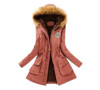 Manteau Femme Hiver Parka Imperméable Veste Doudoune Chaude Cintrée Manteaux Imperméables Noir Blouson Longue avec Capuche Chaud Grand Froid Et Blousons Duvet d'hiver Noire Mi Impermeables Long Rouge