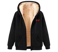 Manteau Femme Hiver Polaire Chaud Veste Parka Manteau À Capuche Manches Longues Blouson Zippé Outercoat Avec Poches Doudoune Femme Hiver Parka Coupe Vent Grande Taille Veste Sport Laine