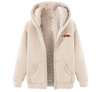 Manteau Femme Hiver Polaire Chaud Veste Parka Manteau À Capuche Manches Longues Blouson Zippé Outercoat Avec Poches Doudoune Femme Hiver Parka Coupe Vent Grande Taille Veste Sport Laine