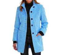Manteau Femme Hiver Veste Femme Long Laine Chaud Vetement Mode Cintré Jacket Automne Manteau Morgan Grande Taille 2#Bleu Clair S