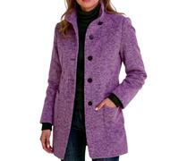 Manteau Femme Hiver Veste Femme Mi Long Chic Et Elegant Vetement Mode Pas Cher Jacket Automne Manteau Morgan Grande Taille 2#Violet XXL