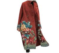 Manteau Femme Hiver Veste Femme Mi Long Grande Taille Vetement Mode Pas Cher Jacket Automne Manteau Morgan Chaud 2#Rouge XXL