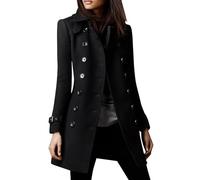 Manteau Femme Hiver Veste Femme Mi Long Grande Taille Vetement Mode Pas Cher Jacket Hiver Manteau Morgan Chic Et Elegant 1#Noir XXL