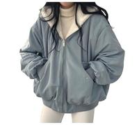 Manteau Femme Hiver Veste Polaire Double Face pour Femme éPaissir en Fausse Fourrure Hiver Chaude Manteau en Peluche Veste Parka à Capuche Blouson Deux Côtés Avec Poches Automne Hiver Chaud Bleu S