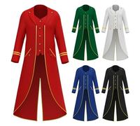 Manteau Femme Long Gothique Queue De Pie Retro Veste Steampunk Manche Longue Coupe Ajustée Deguisement Femme Adulte Médiéval FRAC Redingote Uniforme Cour Renaissance Victorienne
