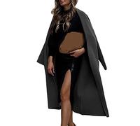 Manteau Femme Mi Long, Manteau Laine Veste Grande Taille MéLange à Double Poitrine éLéGant Couleur Unie Col Rabattu LéGer éPaisse Et Chaude Slim DéContracté Et Confortable