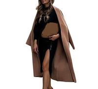 Manteau Femme Mi Long, Manteau Laine Veste Grande Taille MéLange à Double Poitrine éLéGant Couleur Unie Col Rabattu LéGer éPaisse Et Chaude Slim DéContracté Et Confortable