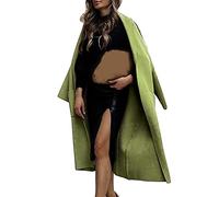 Manteau Femme Mi Long, Manteau Laine Veste Grande Taille MéLange à Double Poitrine éLéGant Couleur Unie Col Rabattu LéGer éPaisse Et Chaude Slim DéContracté Et Confortable