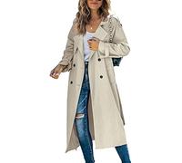 Manteau femme Trench-Coat Femme Trench-Coat Double Boutonnage Long Trench-Coat Classique Printemps Automne Hiver Manteau Veste Coupe-Vent S-XXL