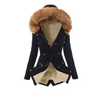 Manteau Femme Veste Chaude d'hiver Femmes Hiver éPaissir Parka Militaire Polaire Chaude en Peluche Blousons à Capuche avec Fermeture à Glissière Doudoune Blouson Veste Coupe Vent Chic et Elegant
