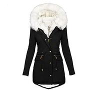 Manteau Femme Veste Chaude d'hiver Femmes Hiver éPaissir Parka Militaire Polaire Chaude en Peluche Blousons à Capuche avec Fermeture à Glissière Doudoune Blouson Veste Coupe Vent Chic et Elegant