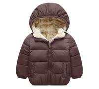 Manteau Fille 4 Ans,Doudoune épaisse à Capuche pour garçon 2-6 Ans - Ablation du Froid Quotidien et Loisirs Scolaires enveloppe Chaude et Pratique pour l’Automne et l’Hiver (Coffee, 2-3Years)