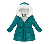 Manteau Fille Doudoune Hiver Chaude épaisse Parka à Capuche En Fourrure Mi-Longue Veste Chauds D'hiver Pour Ado Filles Coupe-Vent Coats Manteaux Et Blousons Vêtement De Plein Air Pour 4-14 Ans