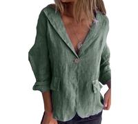 Manteau fin décontracté en coton et lin avec revers à un bouton, boucle ample d'été confortable pour femme, EN8, L