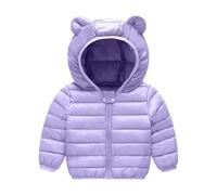Manteau Garçon Hiver Enfants Doudoune à Capuche Veste Couleur Unie Épaisse Chaud Blouson Manches Longues Coupe-Vent Doudoune Rembourré Matelassé Doux et Confortable Quotidien 1-7 Ans