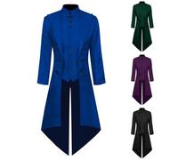 Manteau gothique 2025 pour homme, veste steampunk, long, tendance, rétro, médiéval, jupe de marche, victorien, gilet de costume, pirate, vampire, costume d'Halloween