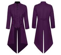 Manteau gothique 2025 pour homme, veste steampunk, long, tendance, rétro, médiéval, jupe de marche, victorien, gilet de costume, pirate, vampire, costume d'Halloween