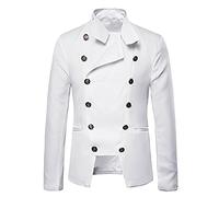 Manteau Gothique Homme à Col Montant Veste Medievale Vintage Blouson Steampunk Long-Sleeve Casual Base Tendance Bouton Uniforme Party Mariage Outwear Outdoor Costume Halloween